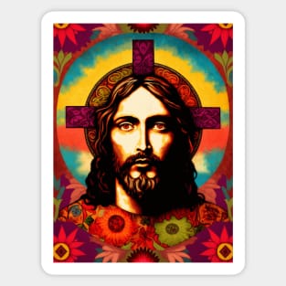 Jesus Christ Psychedelic Pop Art Sticker